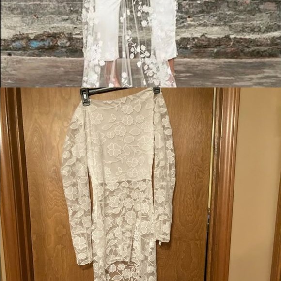White lace overlay top / dress / trail - Picture 6 of 6